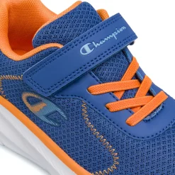Sneakers da Bambino in mesh blu e arancioni con strappo Champion