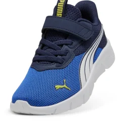 Sneakers da bambino in tessuto blu e azzurre con logo Puma FlexFocus