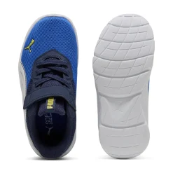 Sneakers da bambino in tessuto blu e azzurre con logo Puma FlexFocus