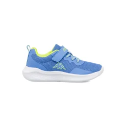 Sneakers da bambino Kappa blu con chiusura a strappo e dettagli verdi