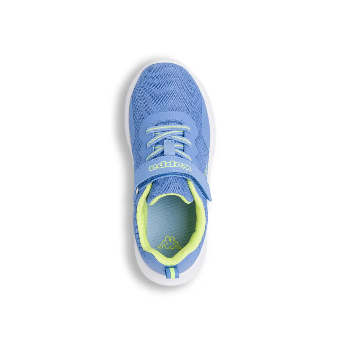 Sneakers da bambino Kappa blu con chiusura a strappo e dettagli verdi