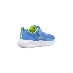 Sneakers da bambino Kappa blu con chiusura a strappo e dettagli verdi