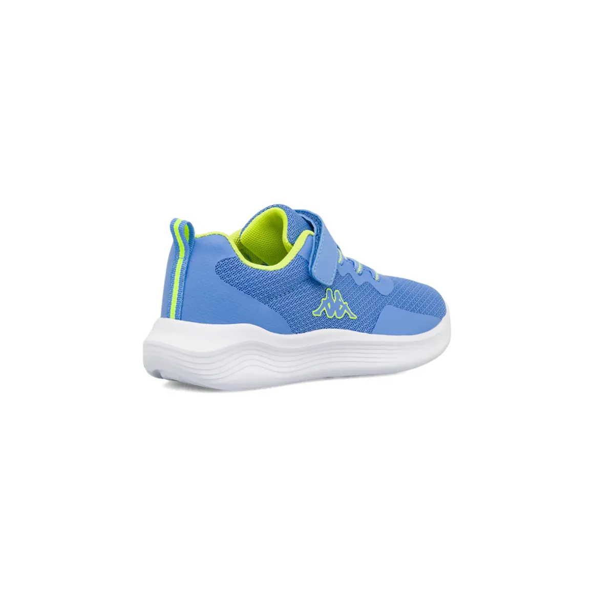 Sneakers da bambino Kappa blu con chiusura a strappo e dettagli verdi