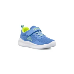 Sneakers da bambino Kappa blu con chiusura a strappo e dettagli verdi