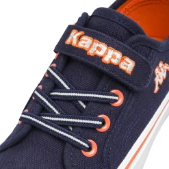 Sneakers da bambino Kappa blu in tela con chiusura a strappo
