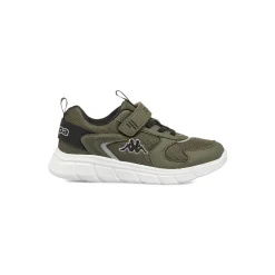 Sneakers da bambino Kappa verdi militare in mesh con strappo in velcro