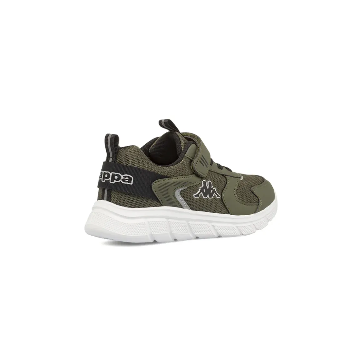 Sneakers da bambino Kappa verdi militare in mesh con strappo in velcro