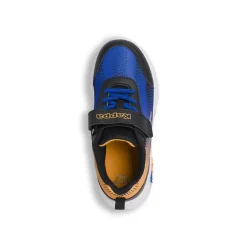 Sneakers da Bambino nere blu e arancioni con strappo con Luci Kappa
