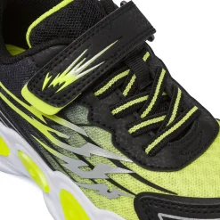 Sneakers da bambino nere con dettagli giallo fluo Space Boy