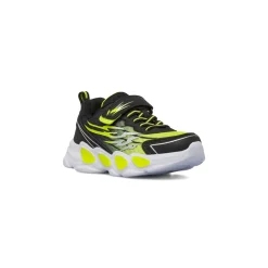 Sneakers da bambino nere con dettagli giallo fluo Space Boy