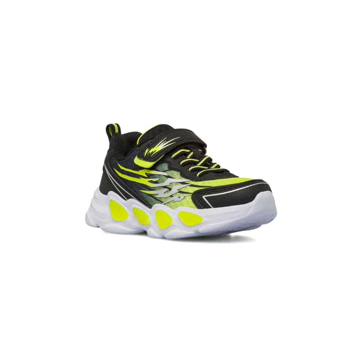 Sneakers da bambino nere con dettagli giallo fluo Space Boy