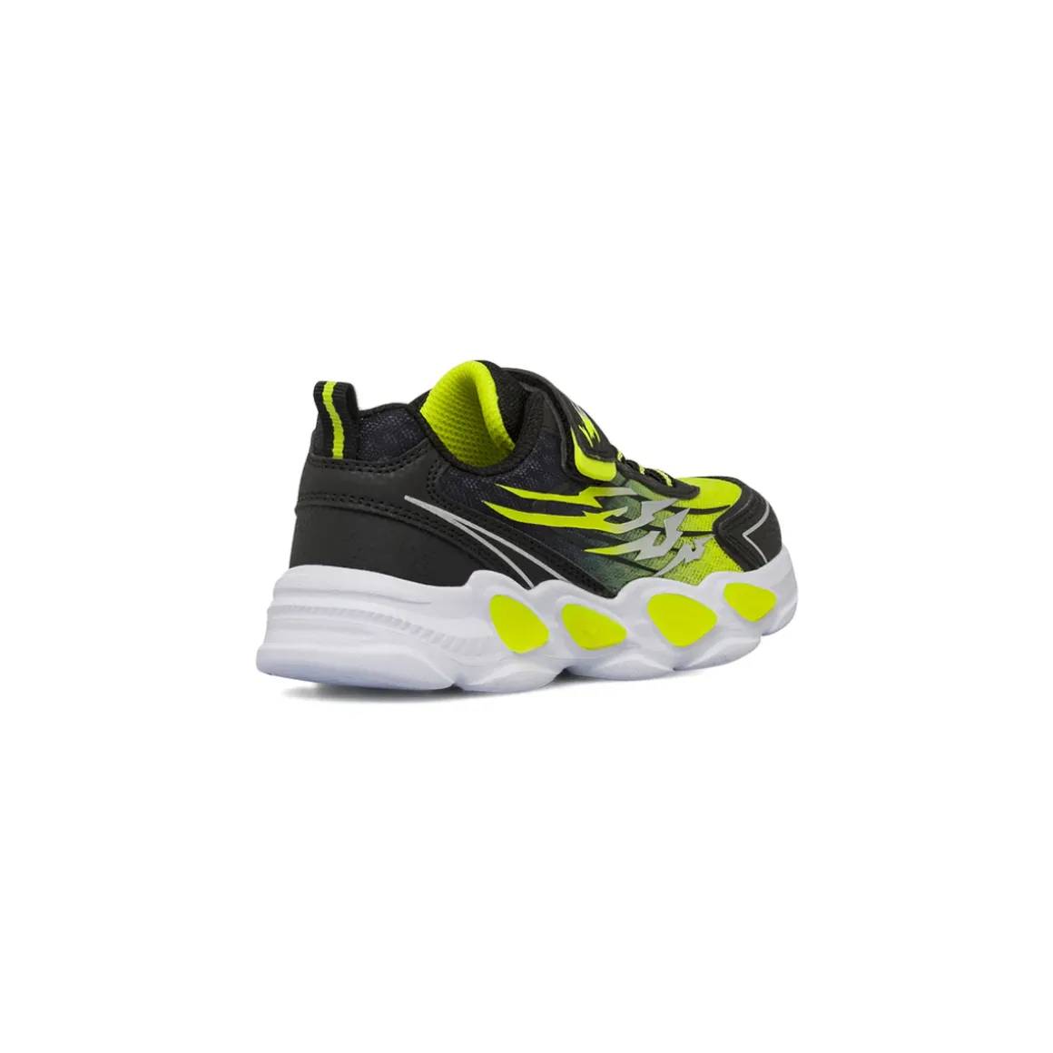 Sneakers da bambino nere con dettagli giallo fluo Space Boy