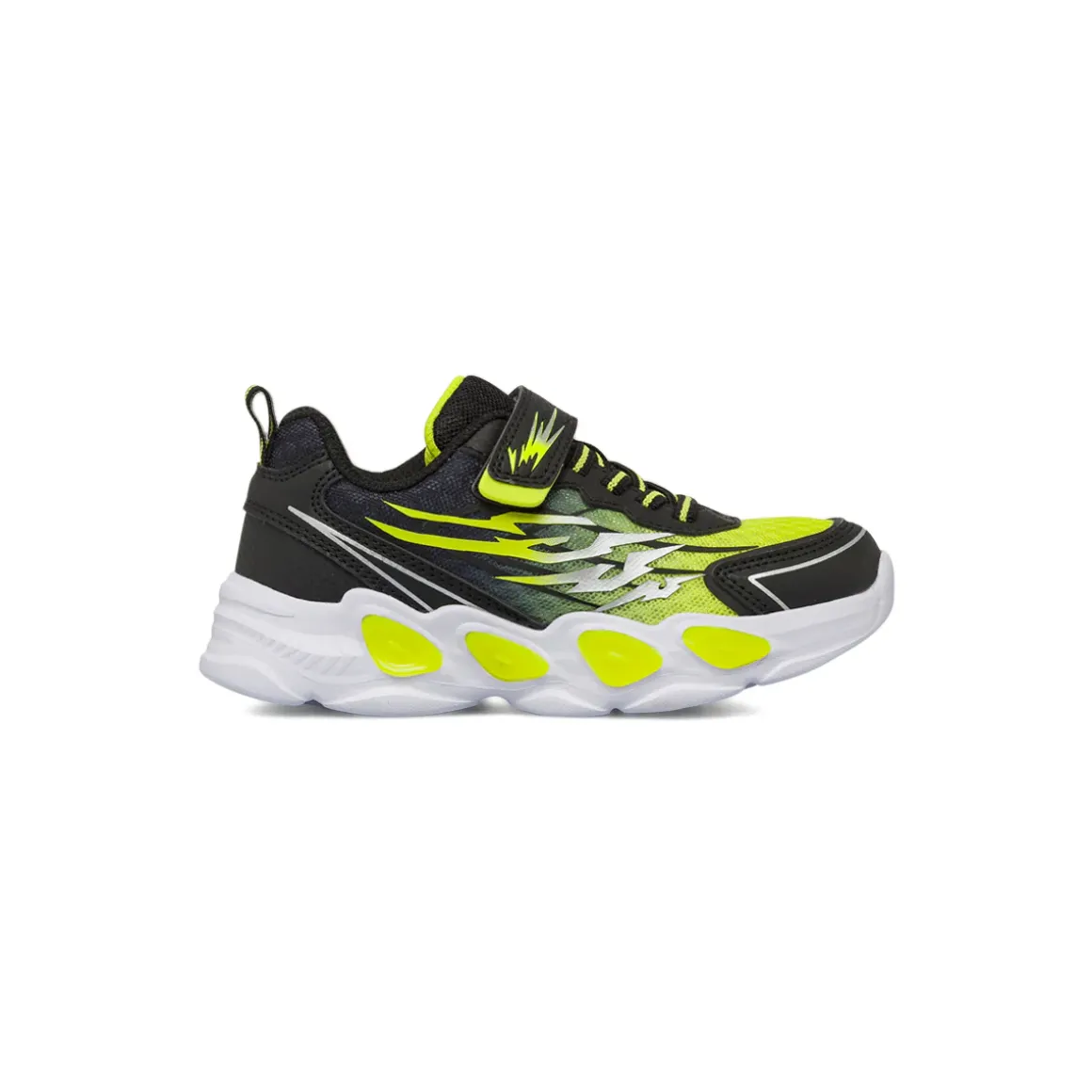 Sneakers da bambino nere con dettagli giallo fluo Space Boy