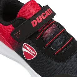 Sneakers da bambino nere con inserti rossi Ducati