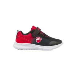 Sneakers da bambino nere con inserti rossi Ducati
