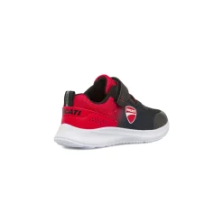 Sneakers da bambino nere con inserti rossi Ducati