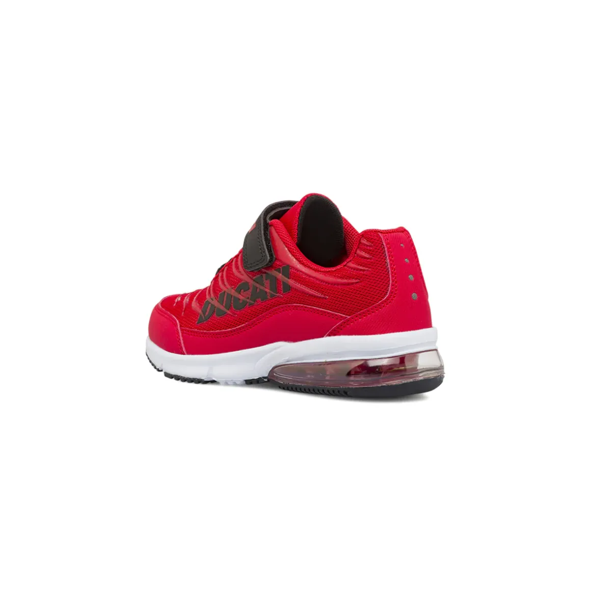Sneakers da bambino rosse con strappo in velcro Ducati