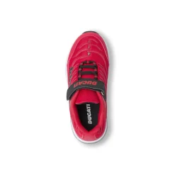 Sneakers da bambino rosse con strappo in velcro Ducati