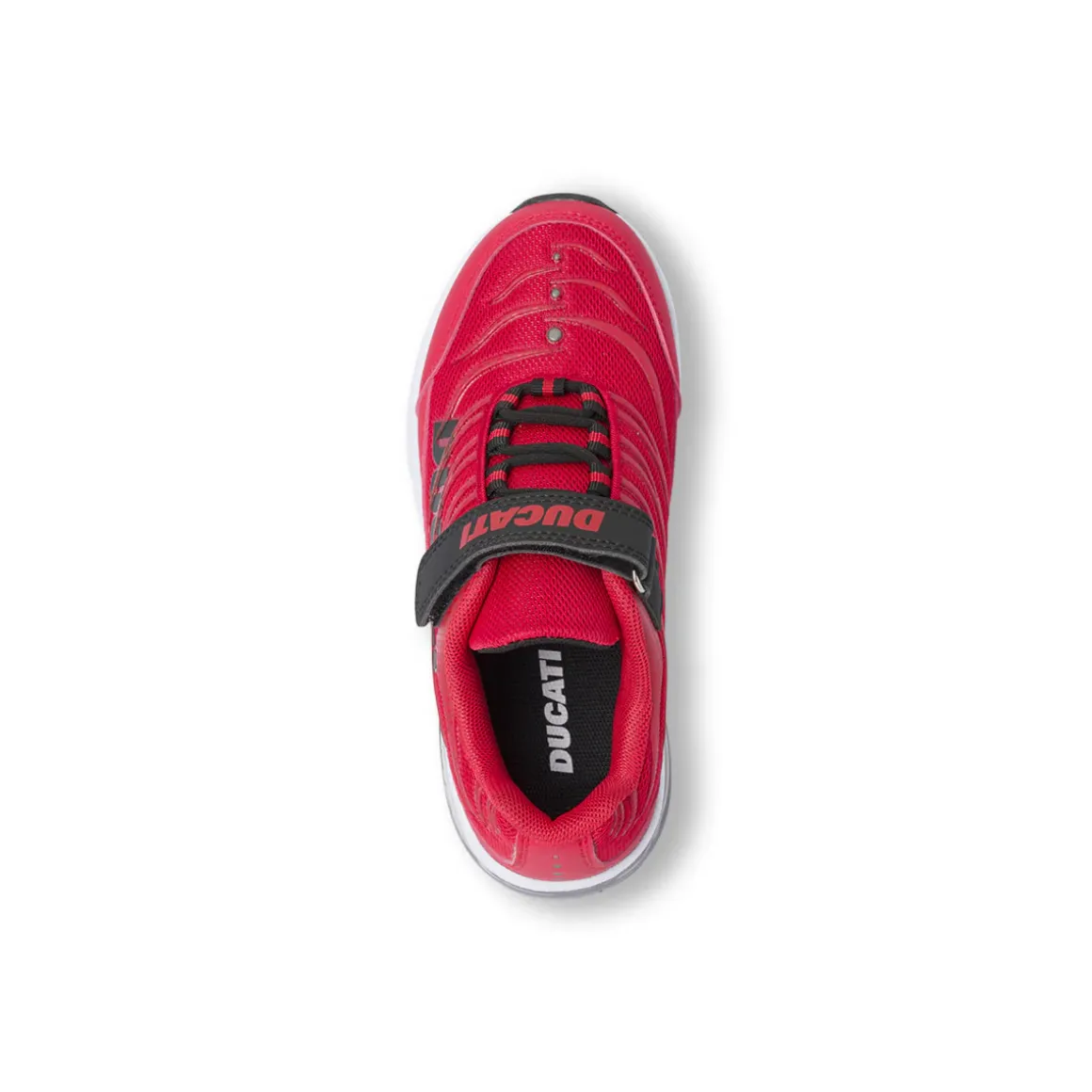 Sneakers da bambino rosse con strappo in velcro Ducati