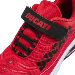 Sneakers da bambino rosse con strappo in velcro Ducati