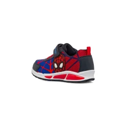 Sneakers da bambino Spiderman blu e rosso con luci nella suola e stampa