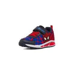 Sneakers da bambino Spiderman blu e rosso con luci nella suola e stampa