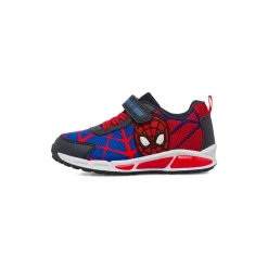 Sneakers da bambino Spiderman blu e rosso con luci nella suola e stampa