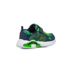 Sneakers da bambino verdi e blu con luci nella suola Dinosauri