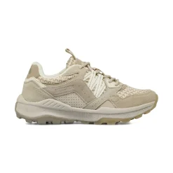 Sneakers da donna beige con inserti effetto scamosciato Americanino