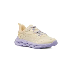 Sneakers da donna beige in tessuto con suola lilla Dimensione Danza