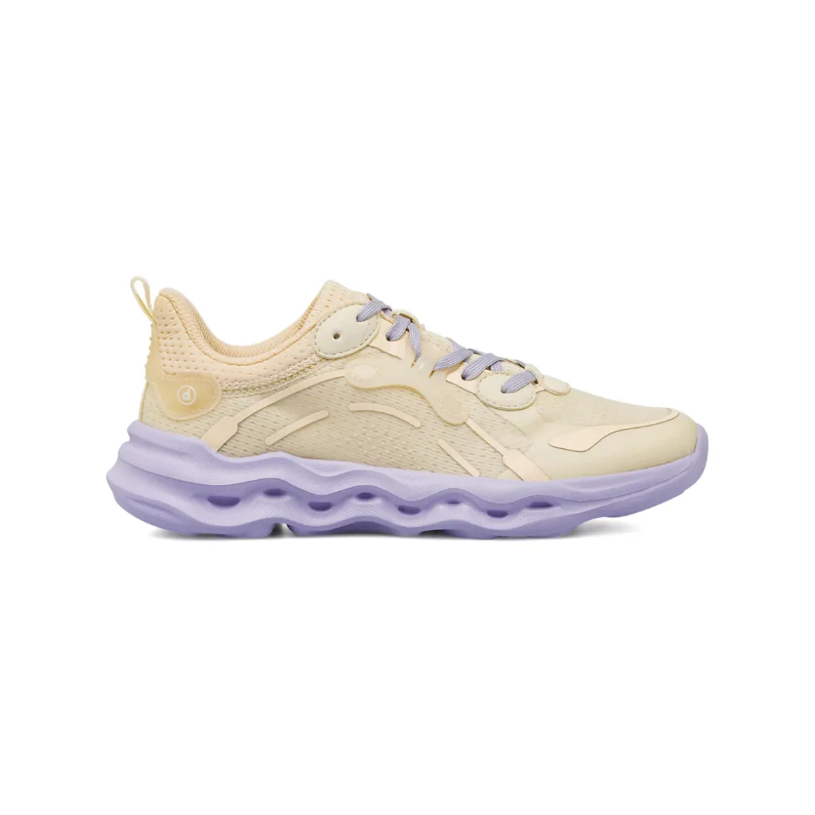 Sneakers da donna beige in tessuto con suola lilla Dimensione Danza