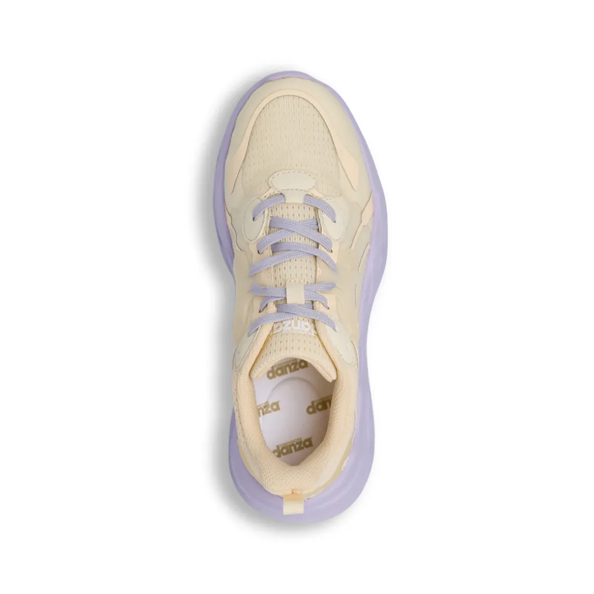 Sneakers da donna beige in tessuto con suola lilla Dimensione Danza