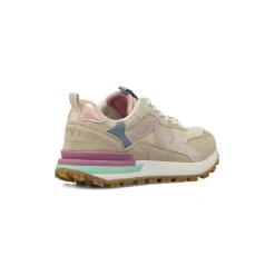 Sneakers da donna beige Swish Jeans con dettagli color pastello