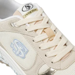 Sneakers da donna beige Swish Jeans con inserti effetto scamosciato