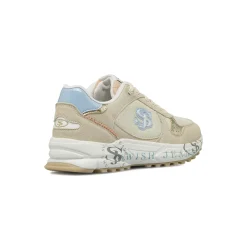 Sneakers da donna beige Swish Jeans con inserti effetto scamosciato