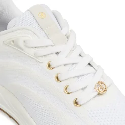 Sneakers da donna bianche con dettagli oro Dimensione Danza