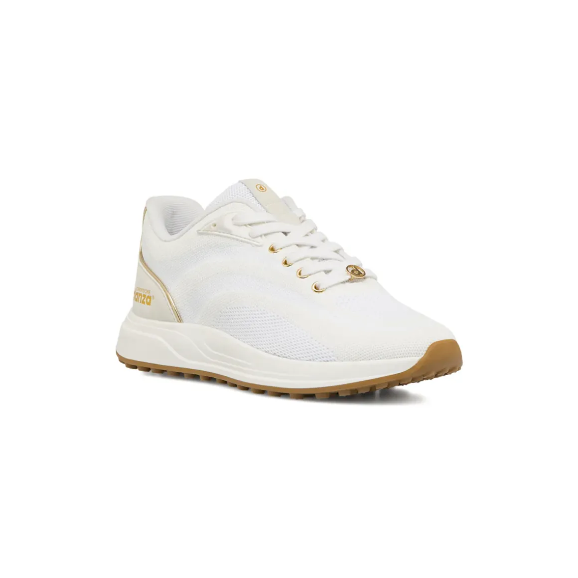 Sneakers da donna bianche con dettagli oro Dimensione Danza