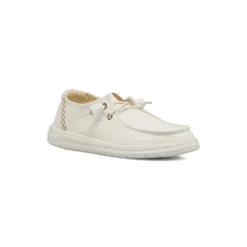 Sneakers da Donna bianche in tela con suola leggera Heydude Wendy