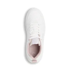 Sneakers da donna bianche Kappa in similpelle con inserti rosa chiaro