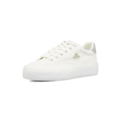 Sneakers da donna bianche Kappa in tessuto con dettagli metallizzati