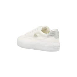 Sneakers da donna bianche Kappa in tessuto con dettagli metallizzati