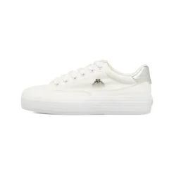 Sneakers da donna bianche Kappa in tessuto con dettagli metallizzati