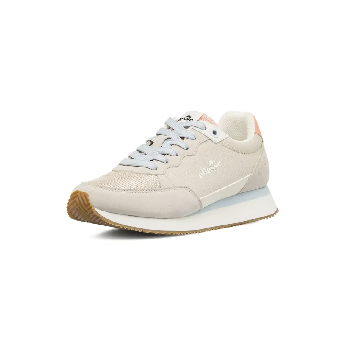 Sneakers da Donna grigie effetto scamosciato e dettagli rosa Ellesse