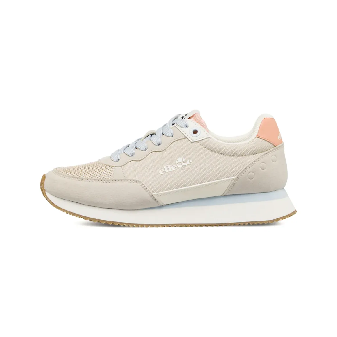 Sneakers da Donna grigie effetto scamosciato e dettagli rosa Ellesse
