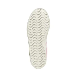 Sneakers da donna in pelle effetto scamosciato rosa e bianche adidas VL Court 3.0