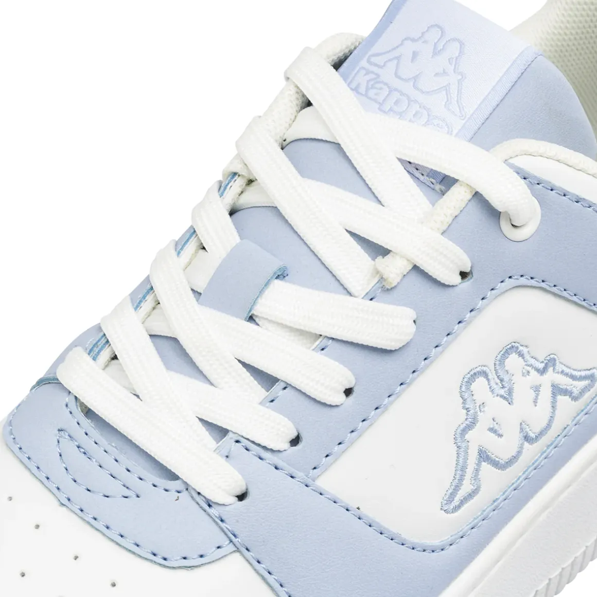 Sneakers da donna Kappa bicolore bianche con inserti azzurri