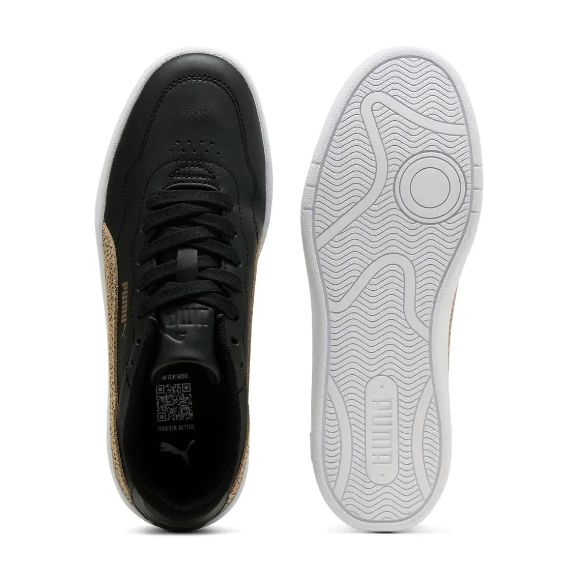 Sneakers da Donna nere con dettaglio animalier Puma Court Lally Topcat