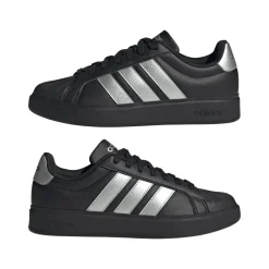 Sneakers da Donna nere con strisce laterali argento adidas STREETTALK