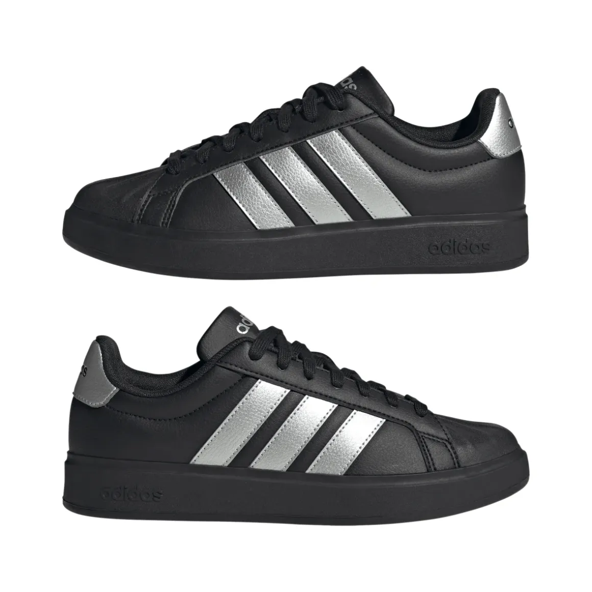 Sneakers da Donna nere con strisce laterali argento adidas STREETTALK