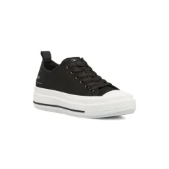 Sneakers da donna nere in tessuto con suola platform Swish Jeans